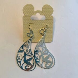 Disney theme park Mickey silver dangling pierced earrings